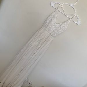 Long boho maxi dress with lace top